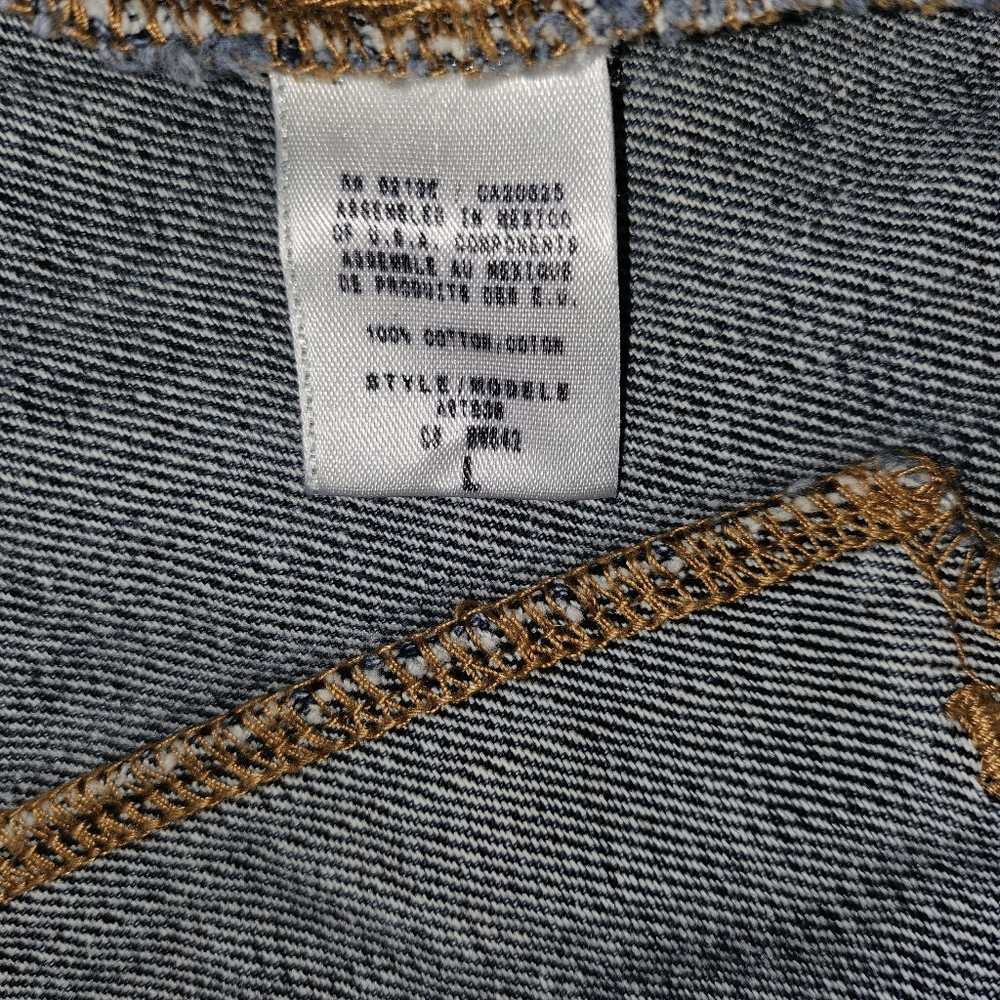 Guess Womens Blue Denim Jean Jacket Vintage 90’s, Size L - Picture 8 of 9